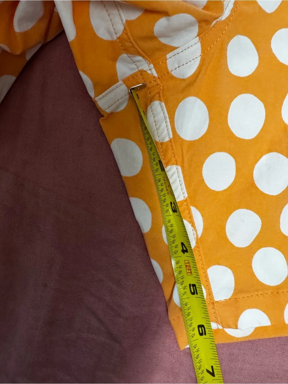 J. Crew Orange Swim Trunks with White Polka Dots